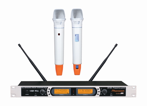 Dual-Channel UHF Wireless Microphone System with IR Sync