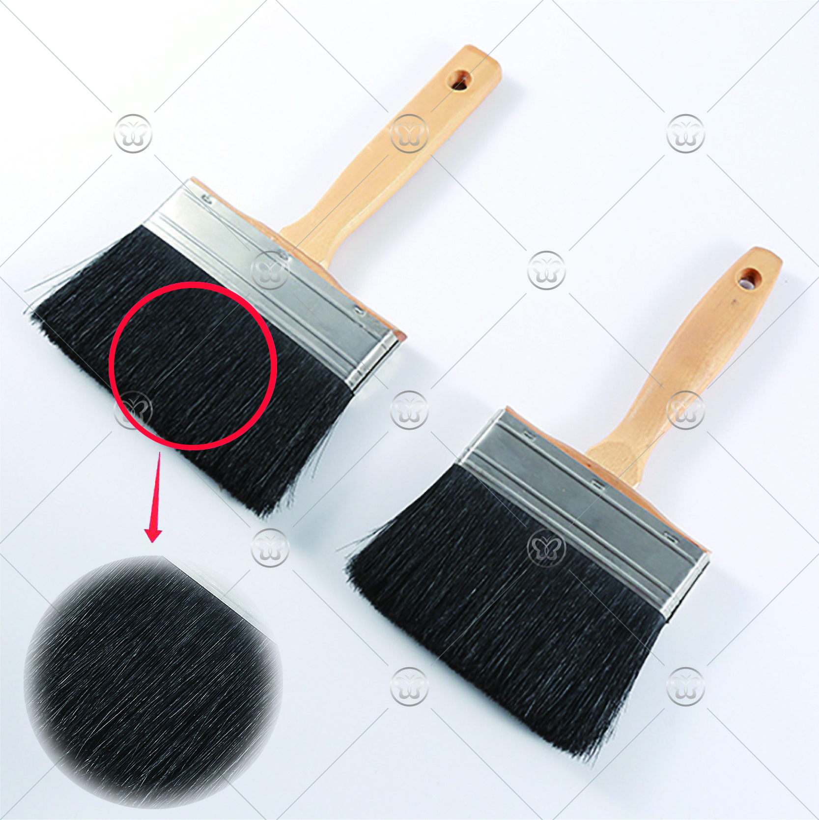 Black Bristle Stainless Steel Brush with Beech Handle