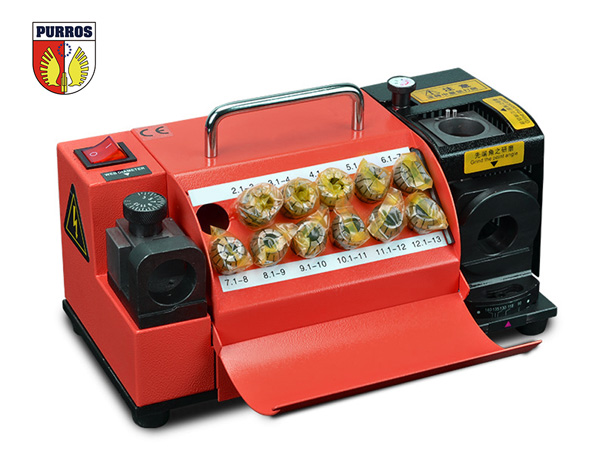 Control panel and sizing markings of the drill bit grinder