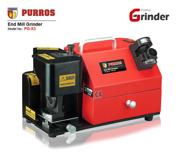 End mill grinder setup for 4-14mm range