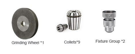 Components included with the grinding machine