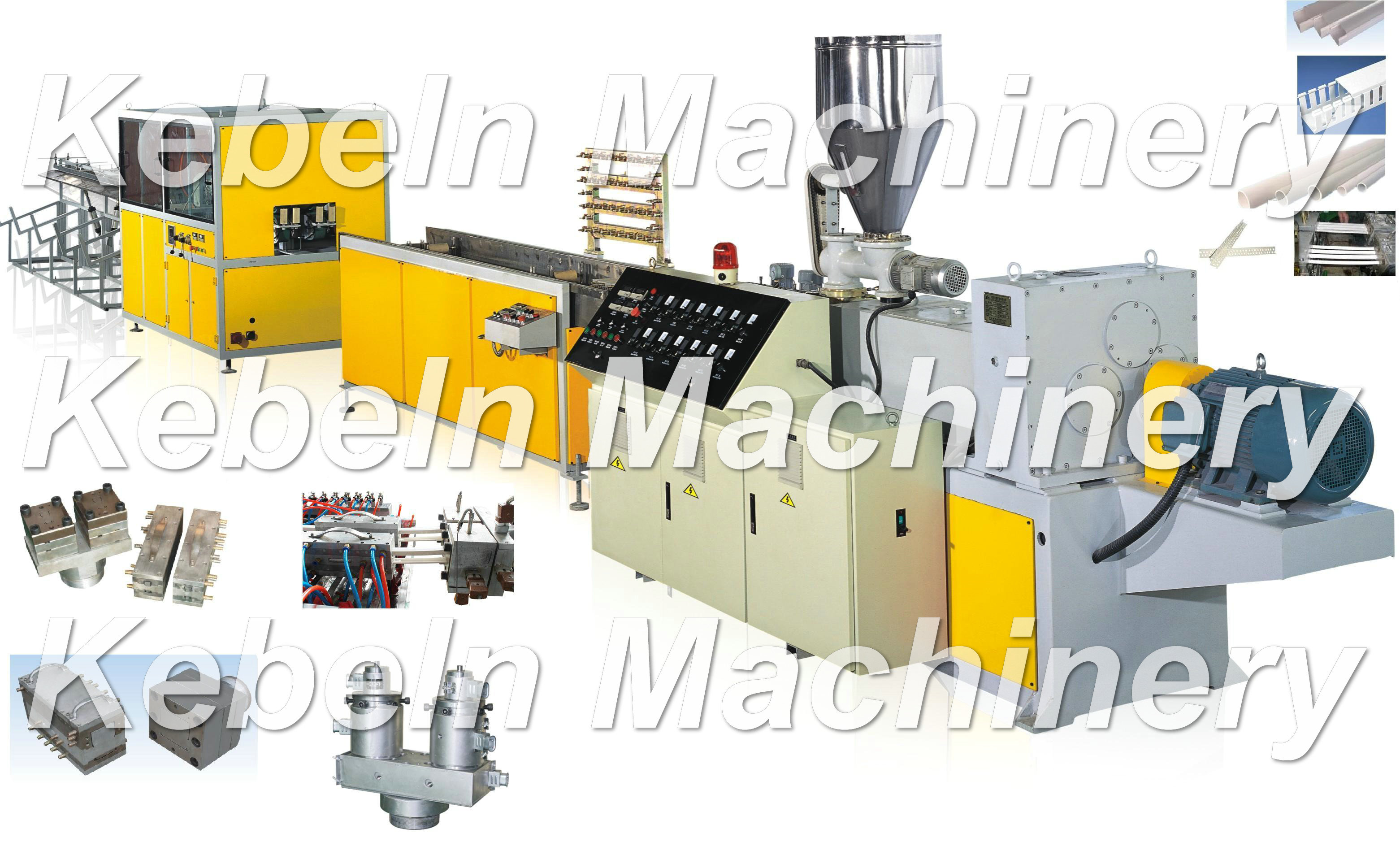 Overview of the PVC cable trunking extrusion line assembly line