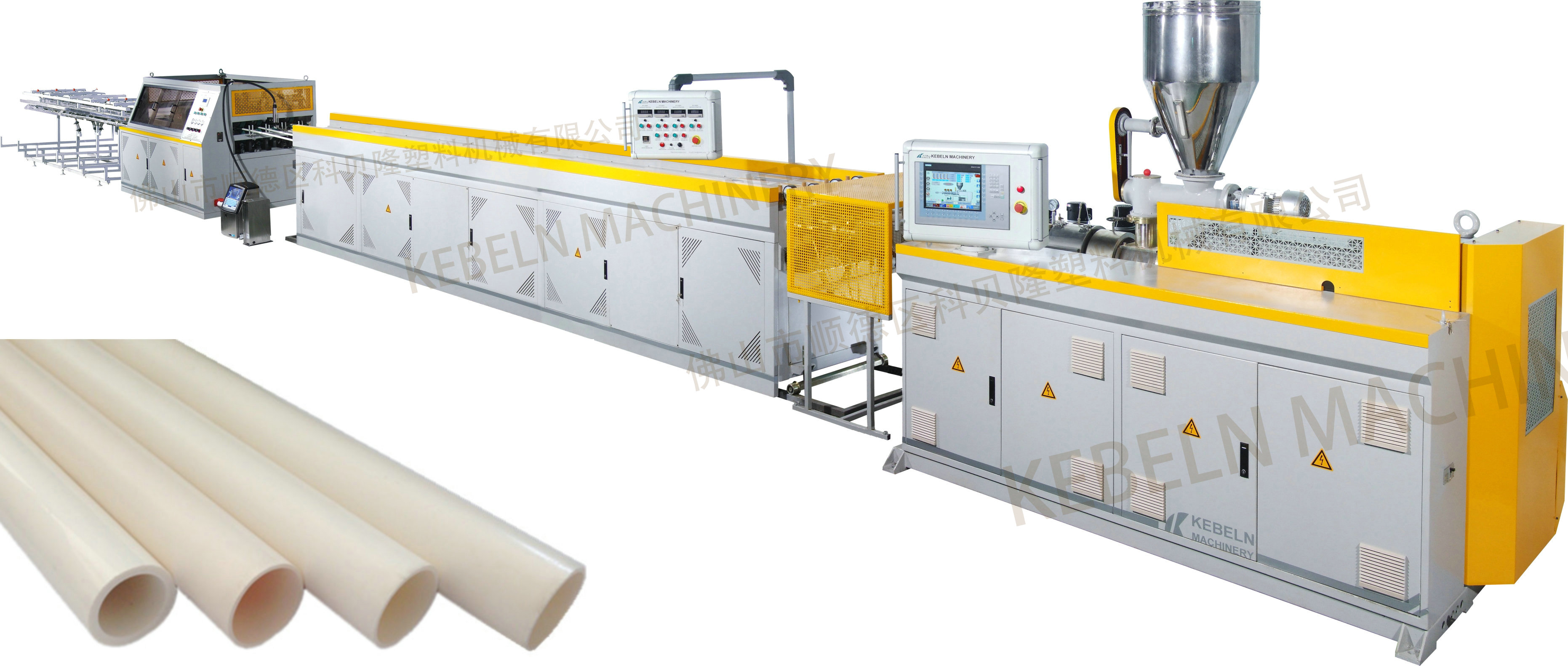 PVC four-pipe extrusion line overview