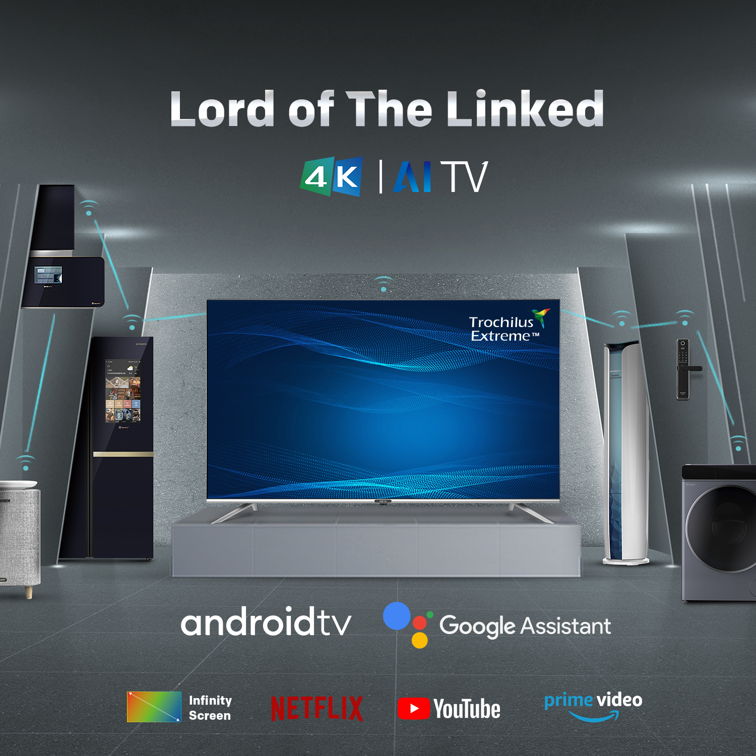 Q20 UHD Android TV Infinity Screen display