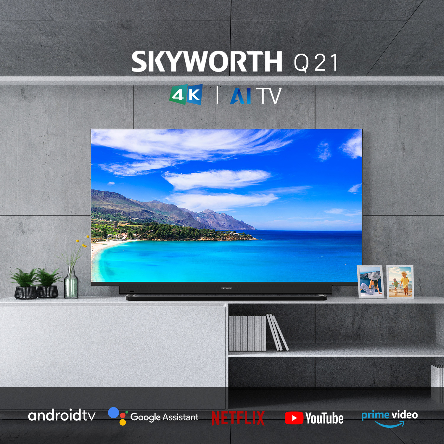 Q21 4K UHD Smart TV display and smart connectivity features