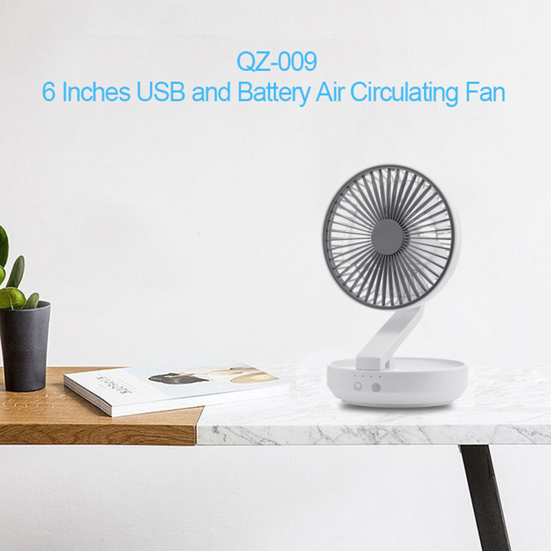 Qbill Rechargeable Foldable USB and battery air circulating table fan - Image 2