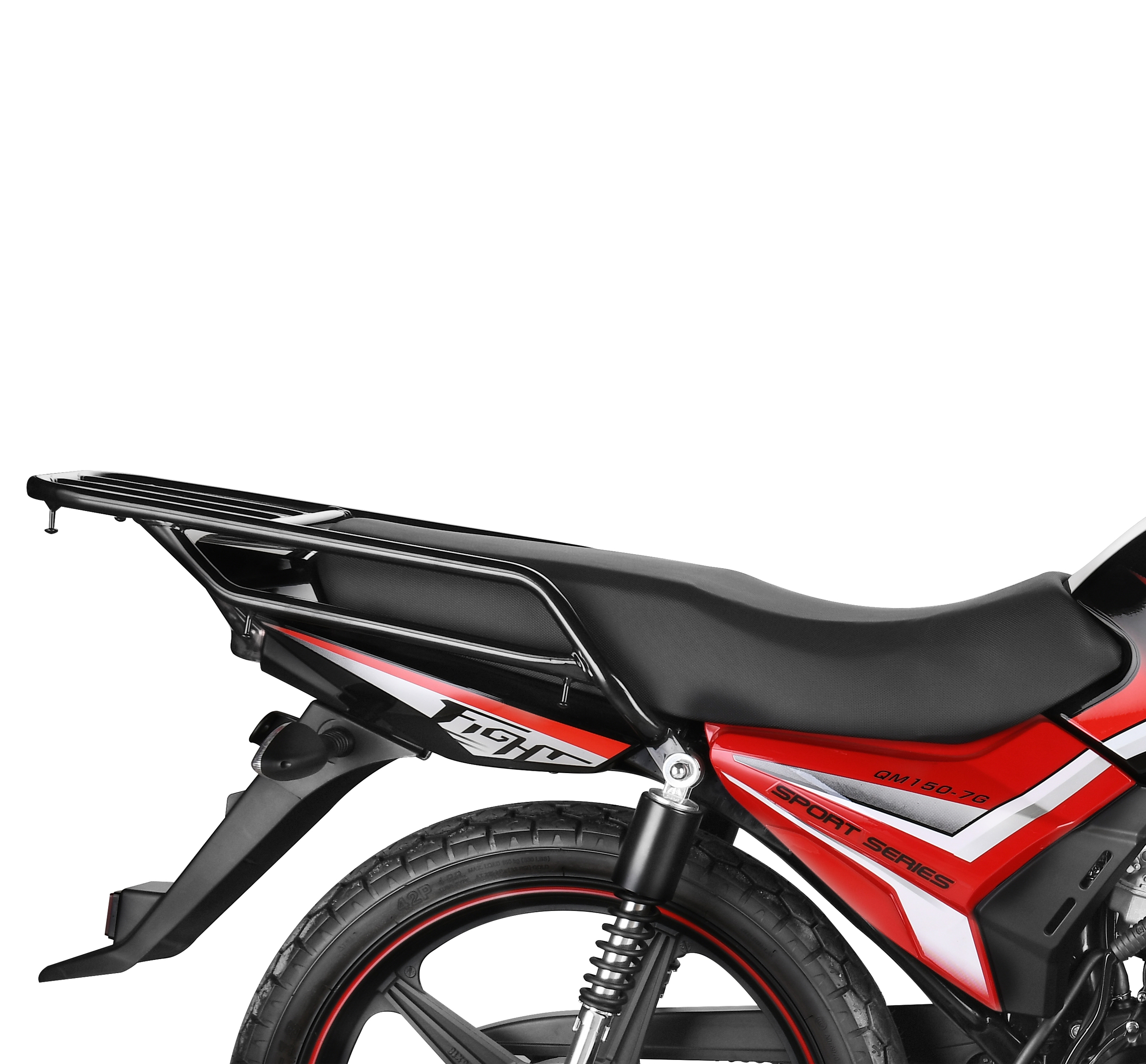 Motorcycle rear view with carrier