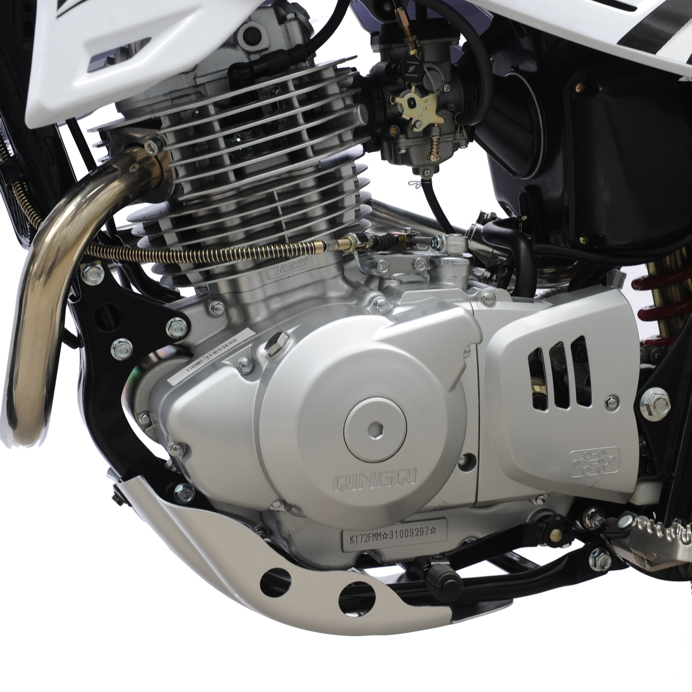 High-performance 200cc oil-cooled engine detail
