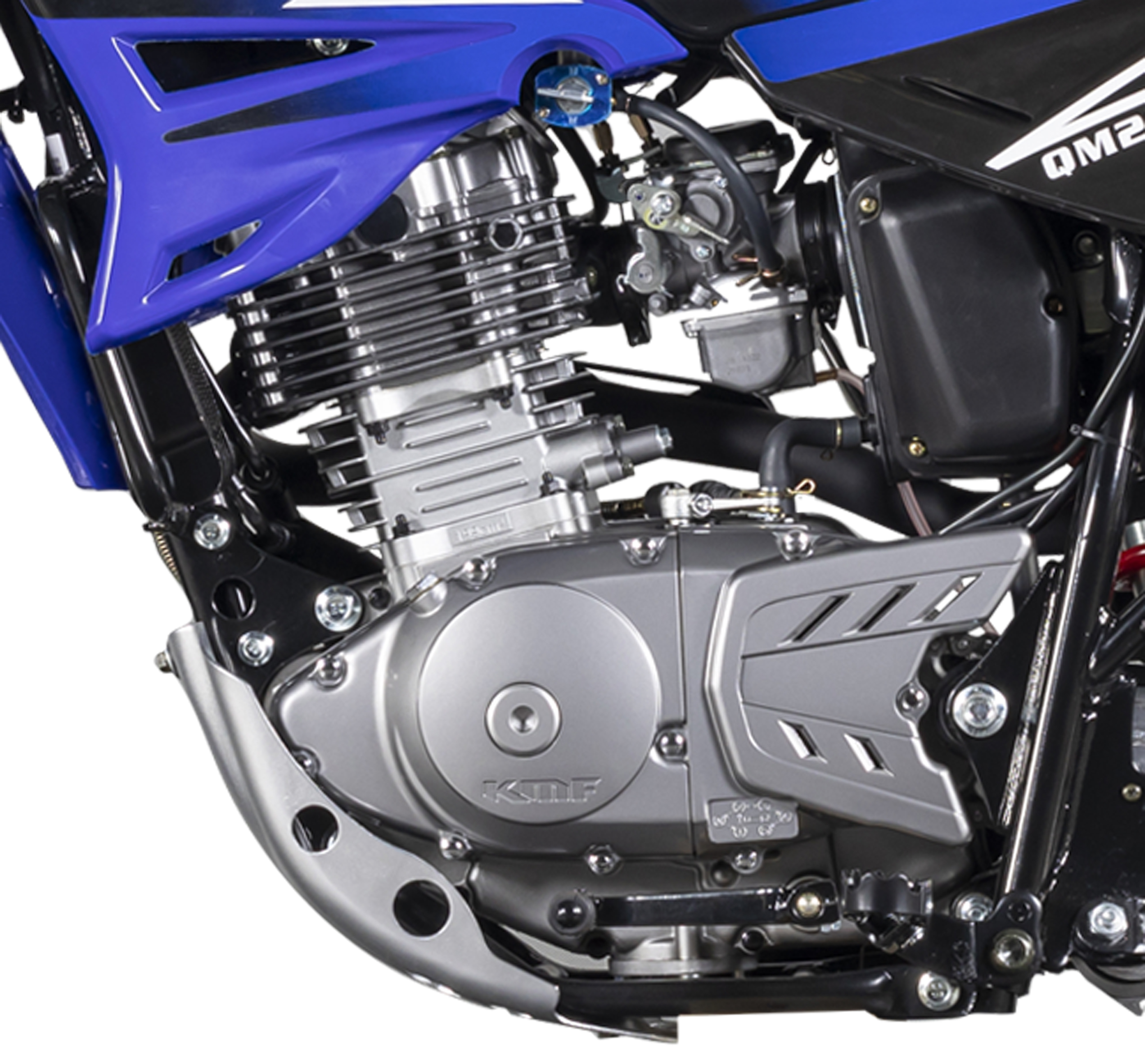 Engine detail with cooling fins and carburetor