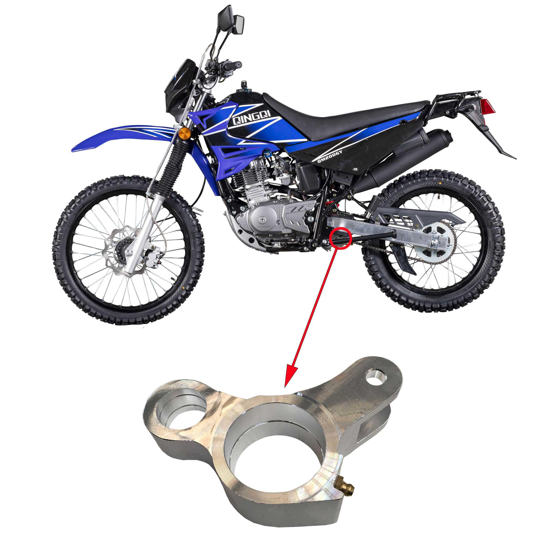 Rear suspension linkage and frame detail
