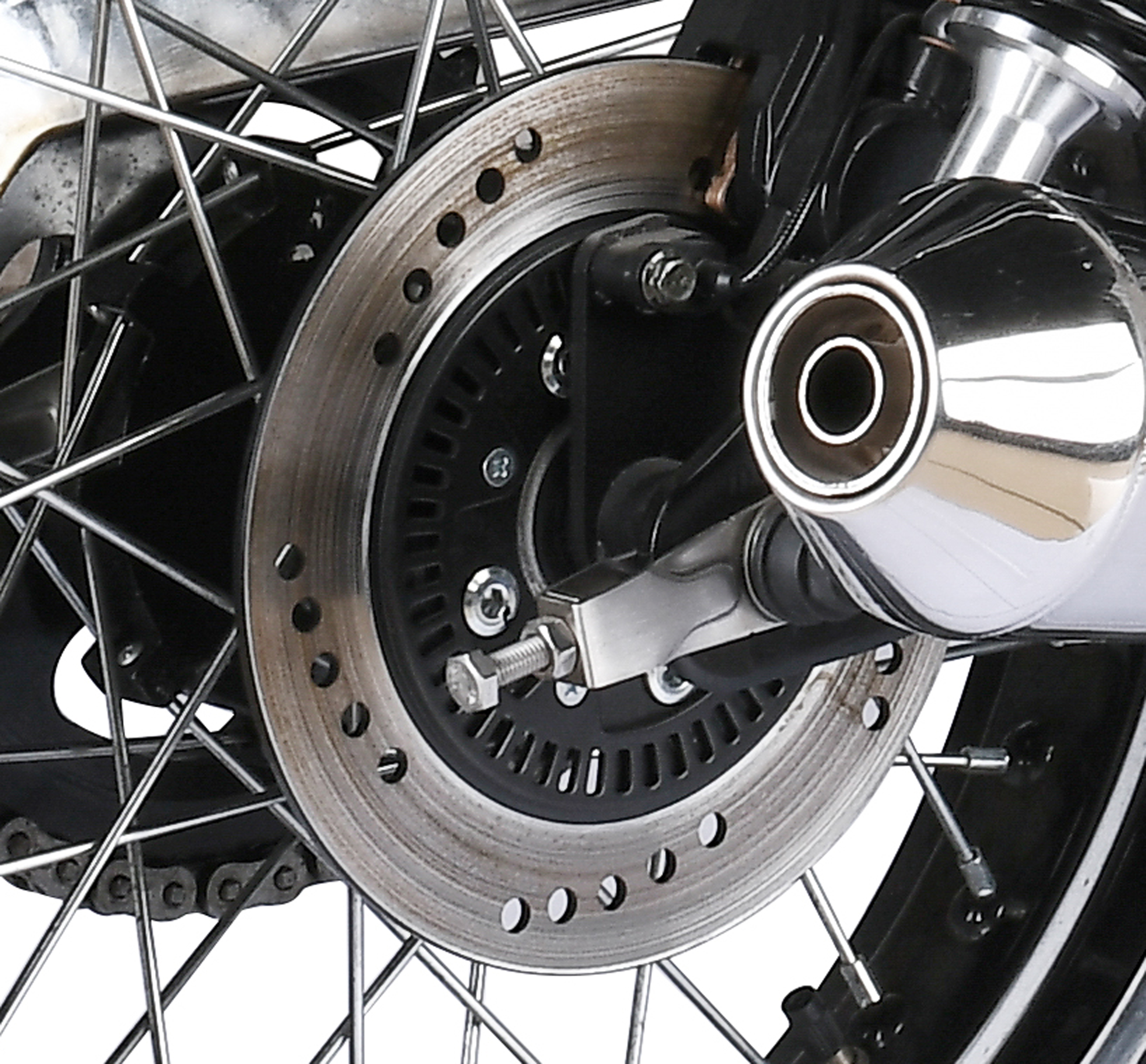 Rear wheel and disc brake assembly