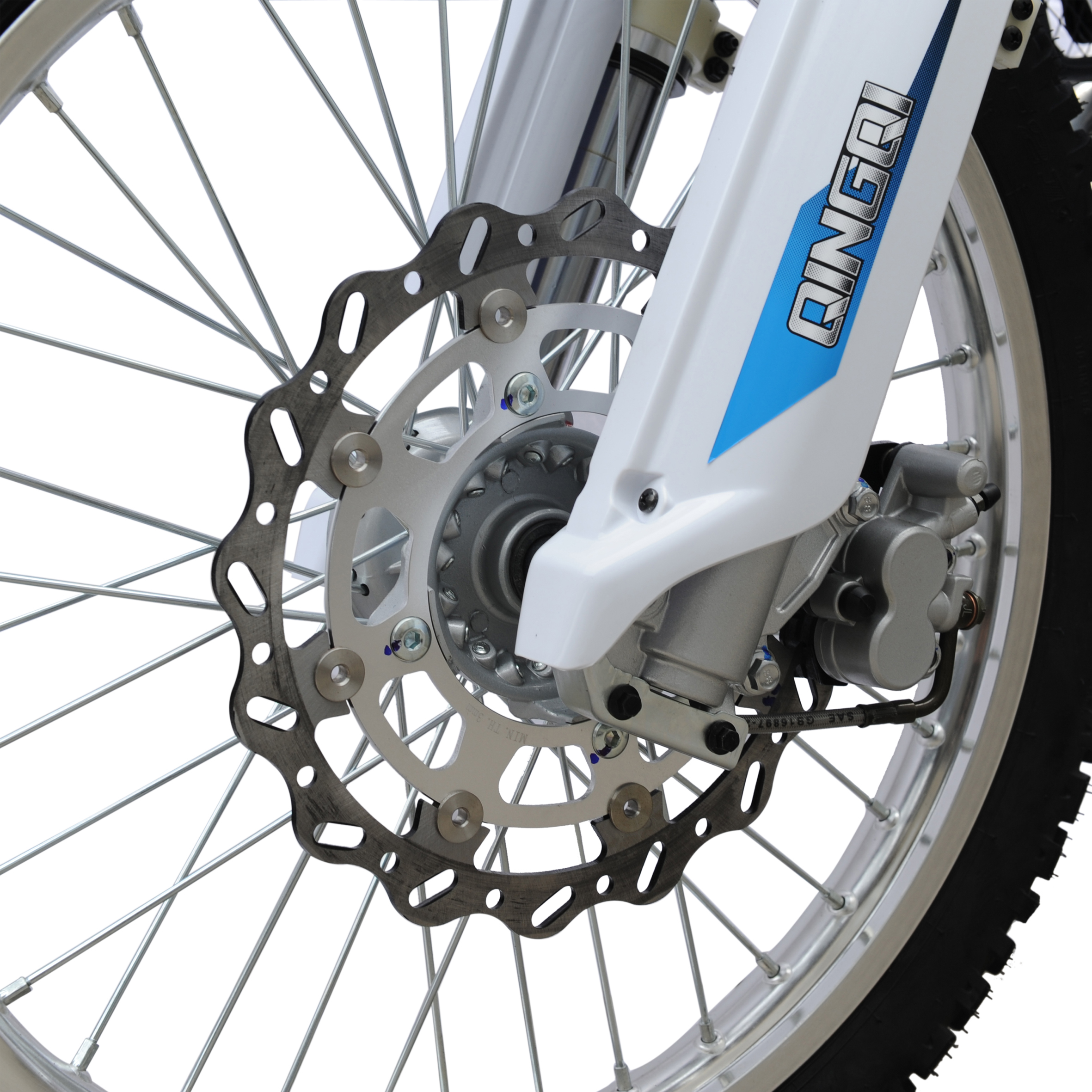 Front wheel and brake assembly