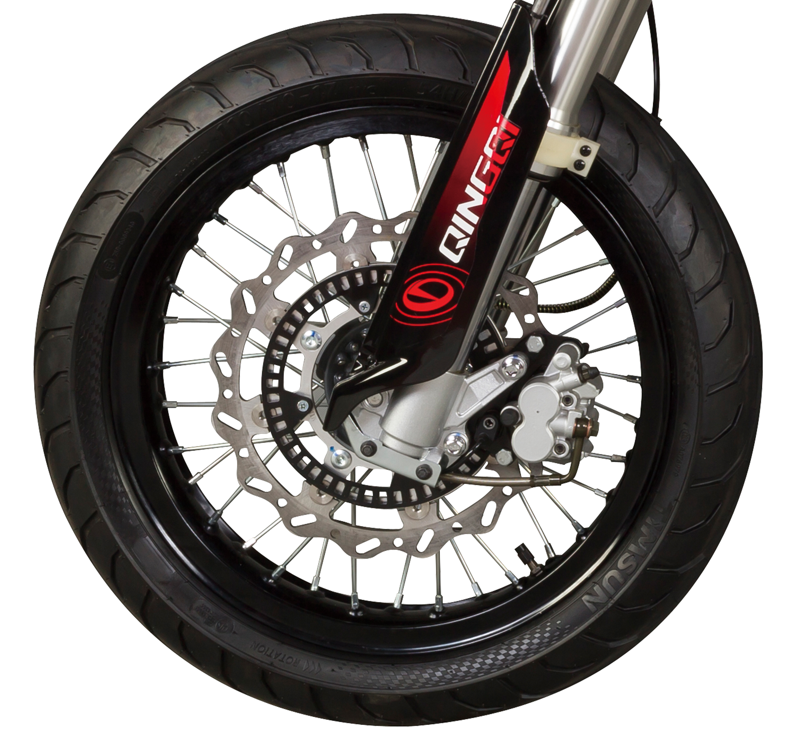 Front wheel assembly with disc brake