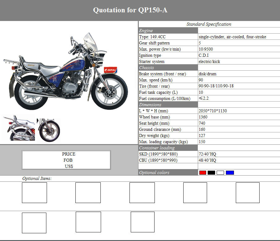 149.4CC Air-Cooled Street Motorcycle
