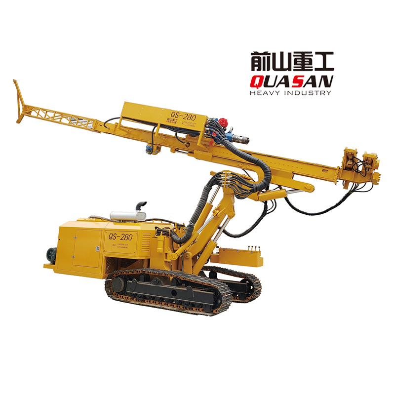 Side profile of the hydraulic drilling rig on a job site