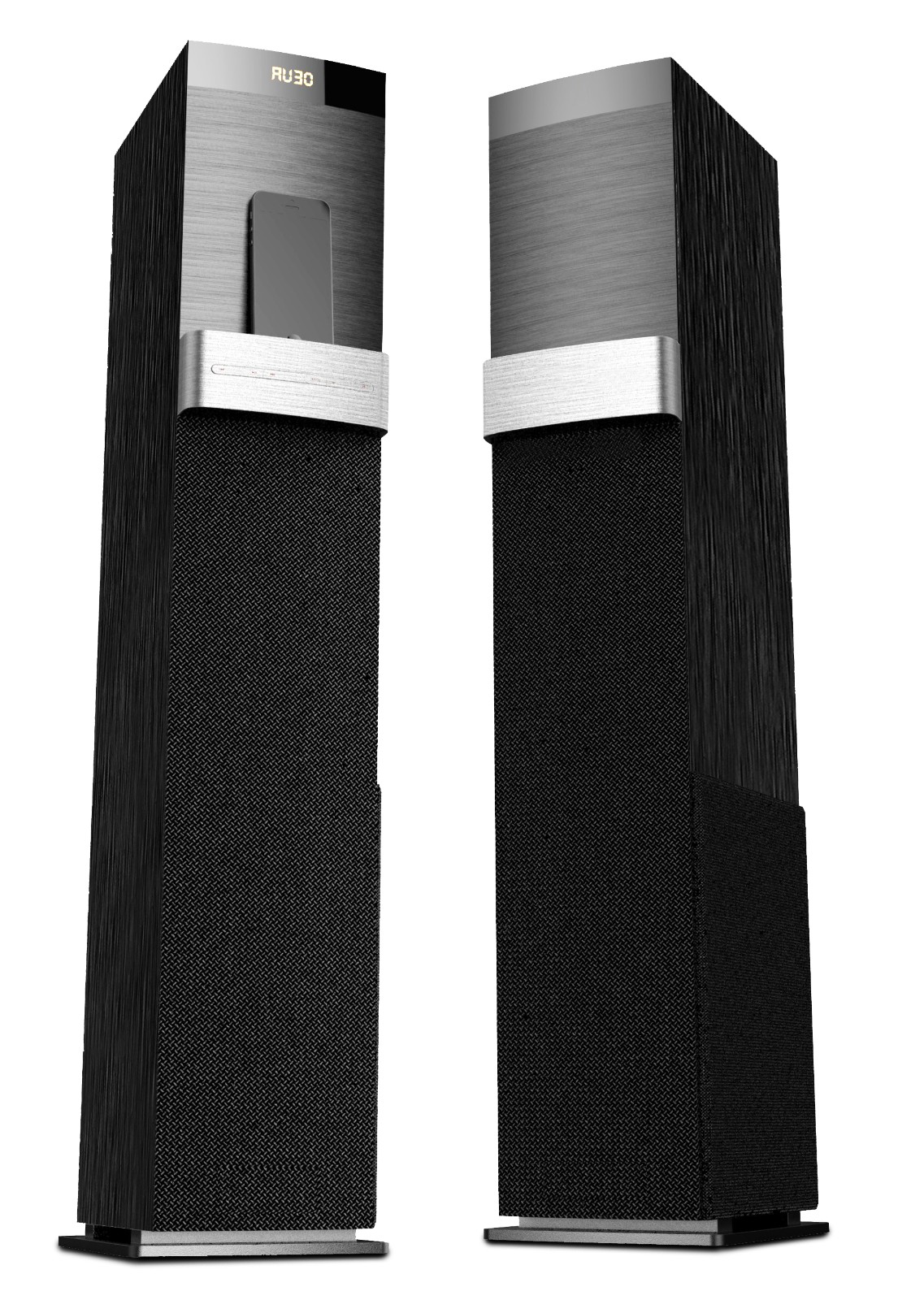 Floor-Standing Home Theater Speakers with Smartphone Dock