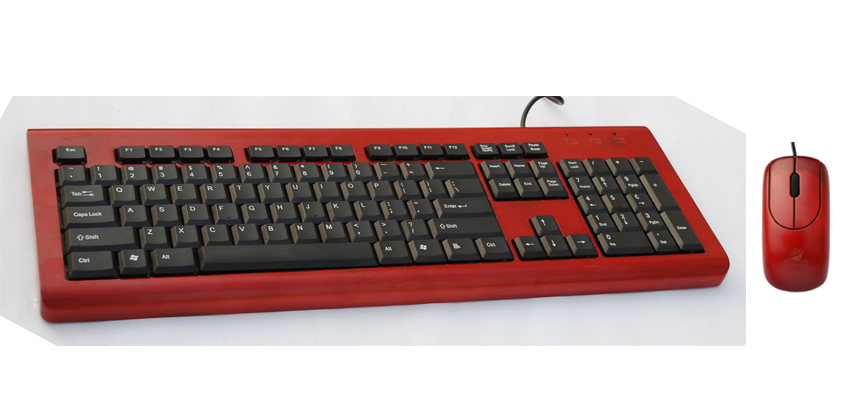 Radiation proof nature green bamboo keyboard and mouse with 104 keys - Image 3