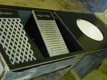Custom Broadcasting Console with Acoustic Dampening and Integrated Sink