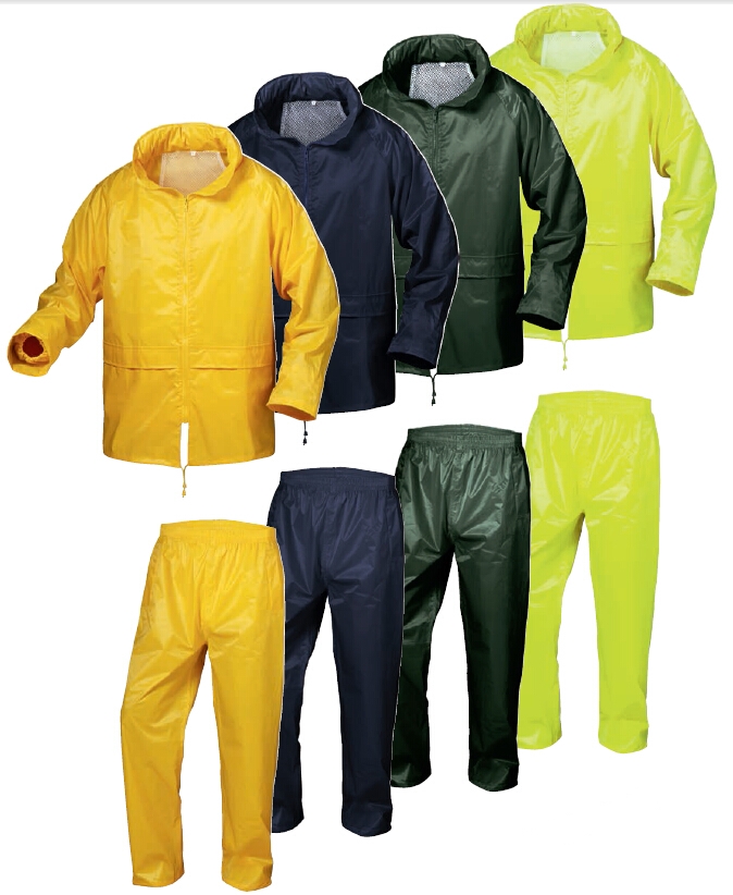 Waterproof Rain Suit with Long Coat and Trousers