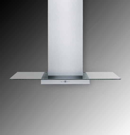 Kitchen Range Hood with Glass Shelves