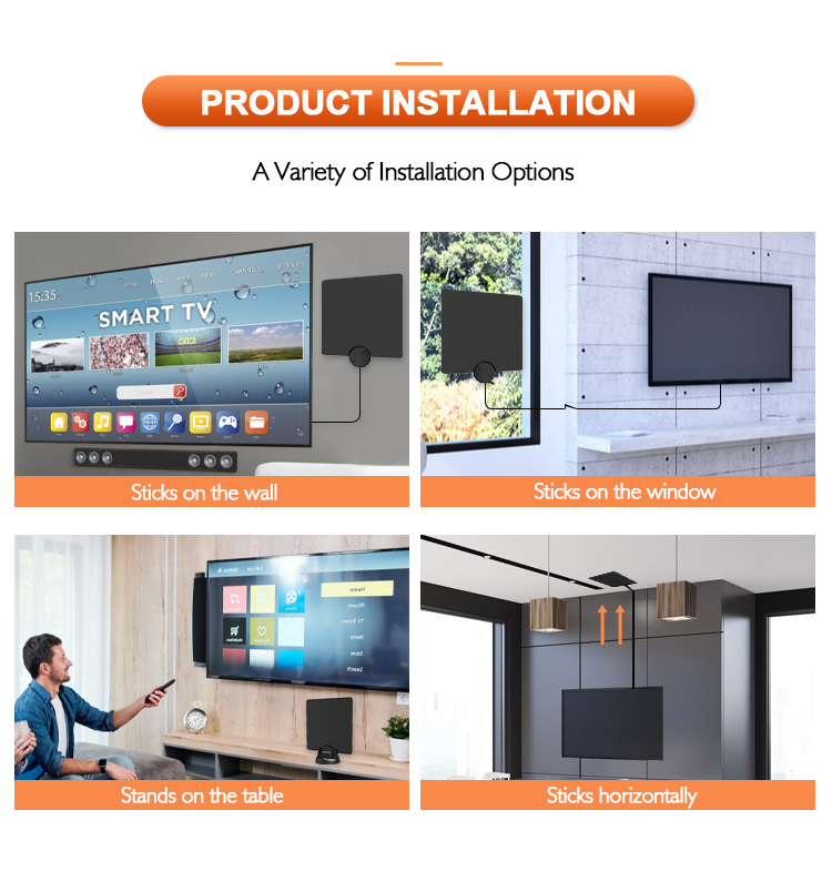 Versatile installation options for the indoor antenna