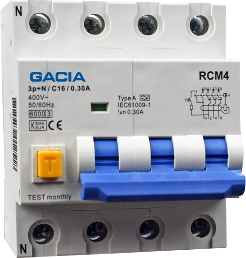3-Pole RCBO Circuit Breaker