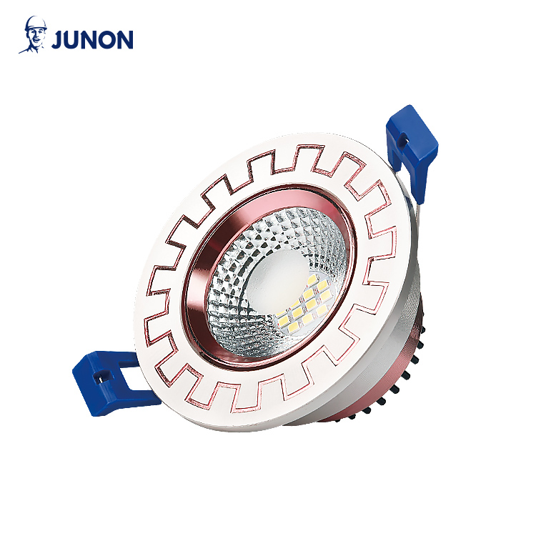 Circular LED Recessed Spotlight with Geometric Ring