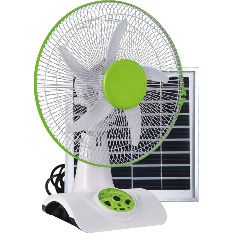 Rechargeable Portable Fan with LED Lighting and Solar Panel