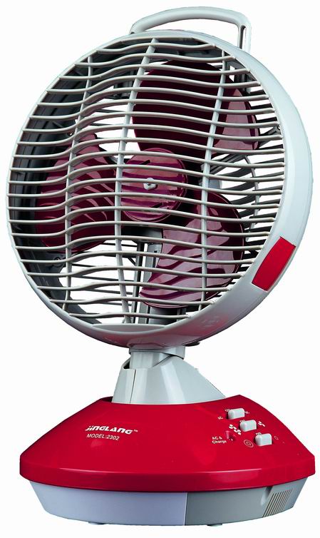 Rechargeable Oscillating Table Fan with LED Light