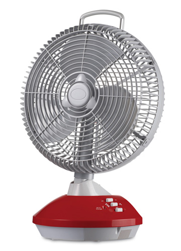Rechargeable Oscillating Fan with LED Light