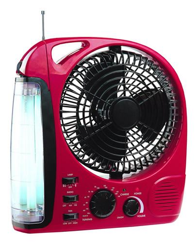 Rechargeable Portable Fan with Lamp and Radio