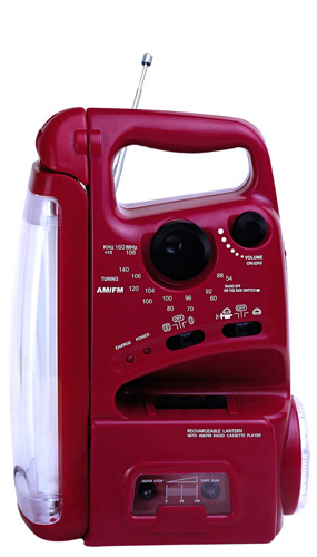 Multifunction Rechargeable Lantern with AM/FM Radio and Cassette Player