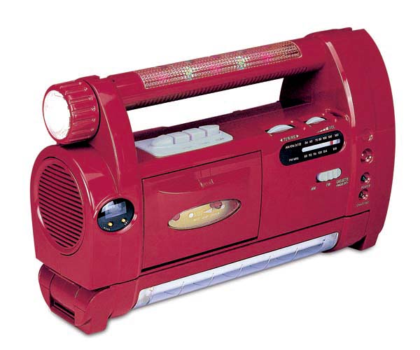 Multifunction Rechargeable Lantern with AM/FM Radio and Cassette Player