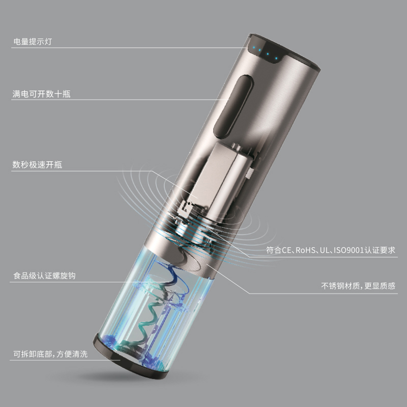 Rechargeable Electric Wine Bottle Opener with Foil Cutter