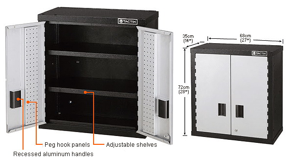 Wall-Mounted Garage Cabinet with Adjustable Shelves