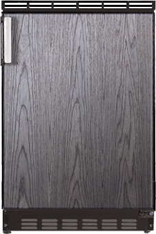 Compact Refrigerator with Wood-Grain Door