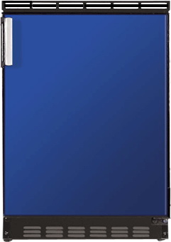 Compact Refrigerator with Blue Door