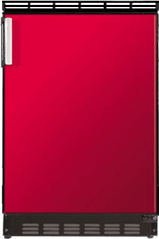 Compact Refrigerator with Red Door