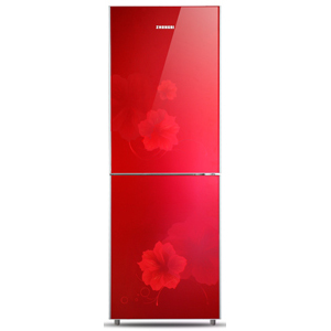 Two-Door Top-Freezer Refrigerator with Floral Design