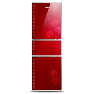 Multi-Door Refrigeration Unit with Floral Design
