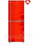 Two-Door Floral Accent Refrigerator