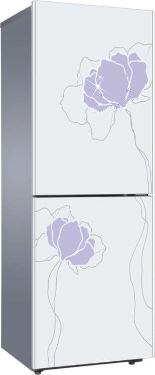 Two-Door Top-Freezer Refrigerator with Floral Design