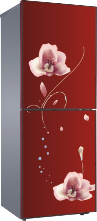 Two-Door Refrigerator with Floral Design