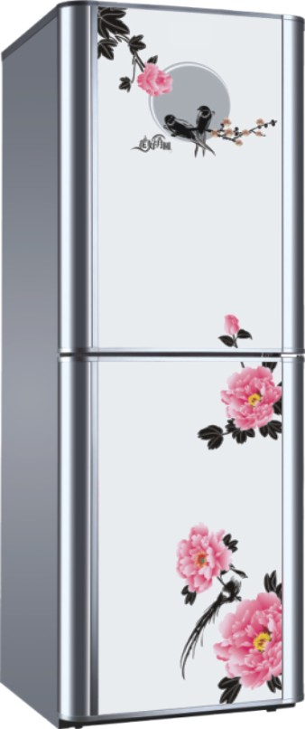 Top-Freezer Refrigerator with Floral Design