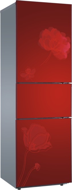 Multi-Door Refrigerator with Floral Design