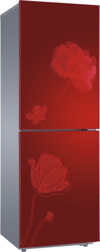 Top-Freezer Refrigerator with Floral Design