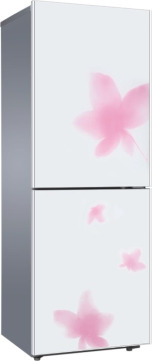 Top-Freezer Refrigerator with Floral Design
