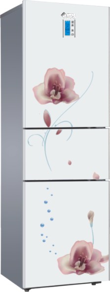 Multi-Door Refrigerator with Floral Design