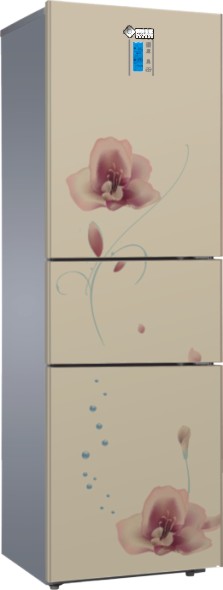 Multi-Door Refrigerator with Floral Design
