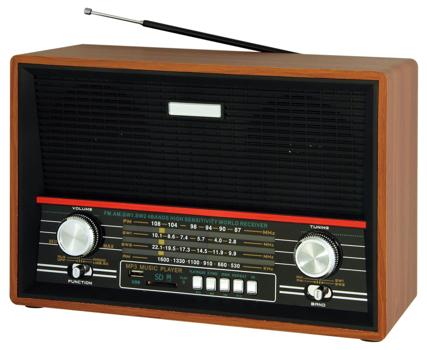 Retro Style Multi-Band Radio with MP3 Player